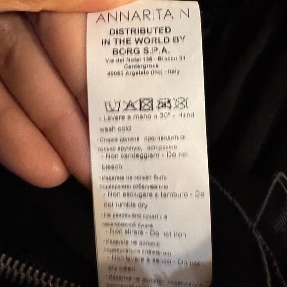 Annarita N. Steampunk Victorian Ruffled Lace Zip Blouse Top Black Italy Size 6 - Picture 9 of 10